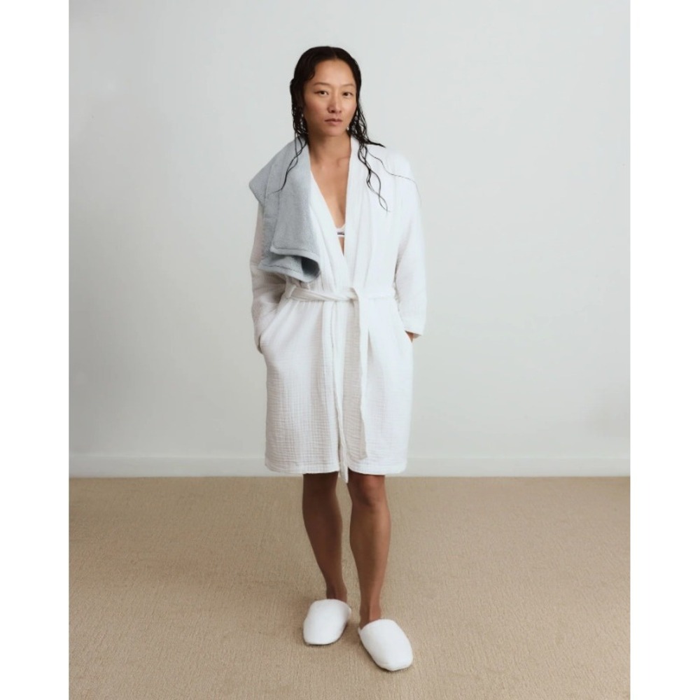 Parachute Cloud Robe White 100% Turkish Cotton Gauze Bathrobe Loungewear S